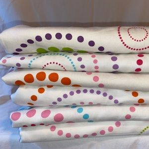 Six Your Zone 100% Cotton Tab Top Curtain Panels 40” X 84” Circle Dot Pattern